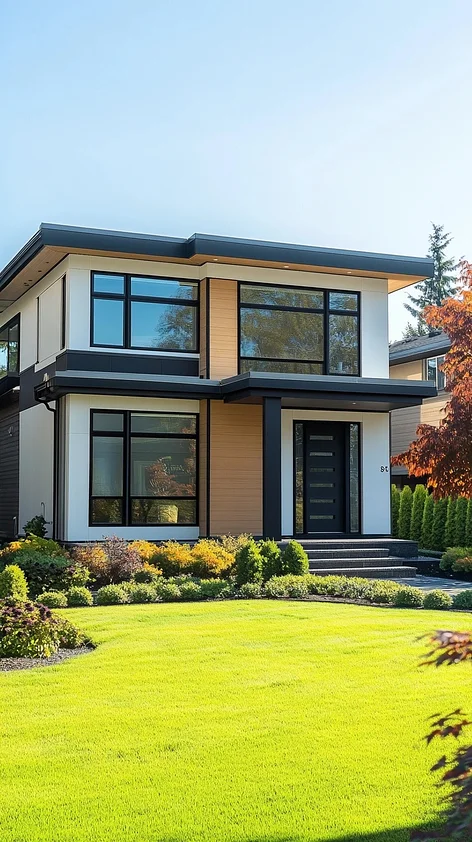 exterior of single-family home with contemporary architecture style